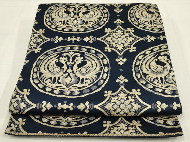 平和屋着物◎六通柄袋帯　鳳凰花文　金糸　正絹　逸品　AABM1434ou