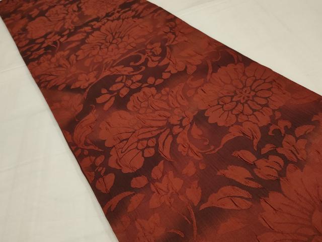 平和屋着物◎全通柄袋帯　更紗花文　鬼しぼ縮緬　正絹　逸品　AABM1437ou