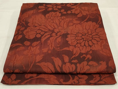平和屋着物◎全通柄袋帯　更紗花文　鬼しぼ縮緬　正絹　逸品　AABM1437ou