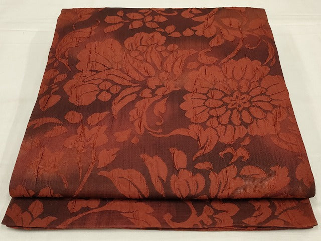 平和屋着物◎全通柄袋帯　更紗花文　鬼しぼ縮緬　正絹　逸品　AABM1437ou
