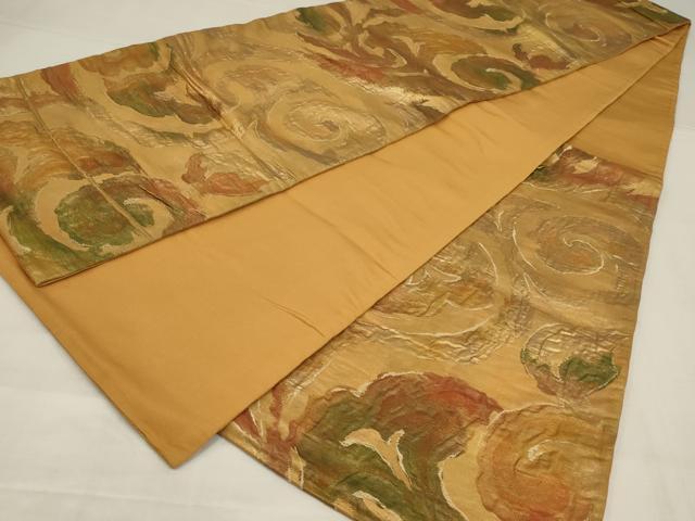 平和屋着物◎六通柄袋帯　唐草文　金糸　正絹　逸品　AABM1440ou