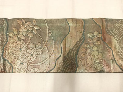 平和屋着物◎つけ帯　芝花文　金糸　AABM1456bw