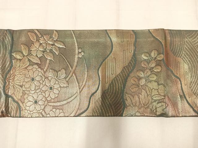 平和屋着物◎つけ帯　芝花文　金糸　AABM1456bw