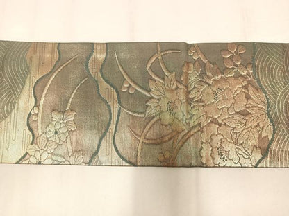 平和屋着物◎つけ帯　芝花文　金糸　AABM1456bw