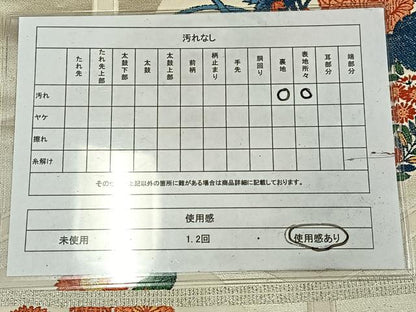 平和屋着物◎六通柄袋帯　唐織　亀甲花丸文　銀糸　正絹　逸品　AABM1471bw