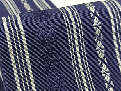 平和屋着物◎男性　本場筑前博多織　角帯　献上　正絹　逸品　AABM1477bw