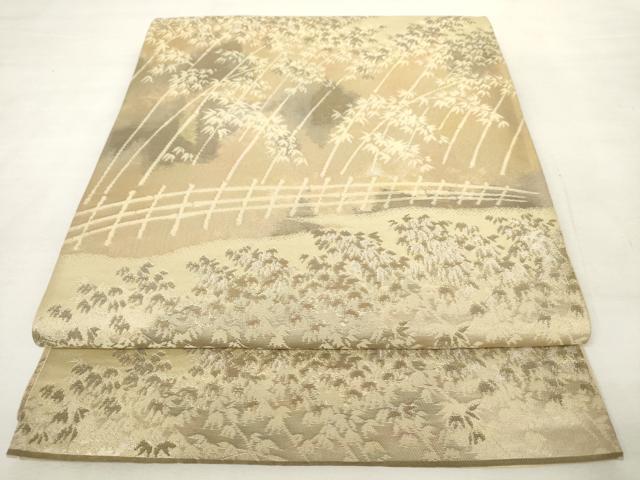 平和屋着物◎六通柄袋帯　樹林風景文　正絹　逸品　AABM1481od