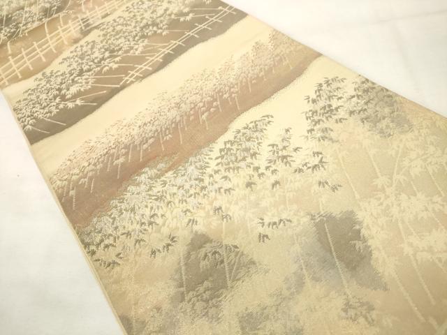 平和屋着物◎六通柄袋帯　樹林風景文　正絹　逸品　AABM1481od