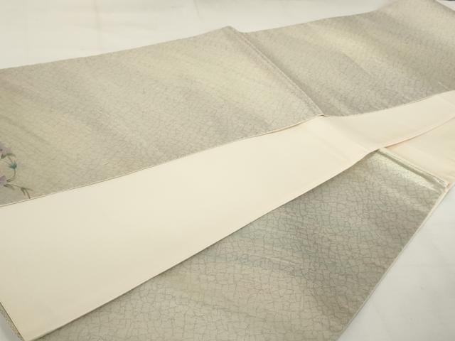 平和屋着物◎六通柄袋帯　螺鈿　枝花文　金糸　正絹　逸品　AABM1496od