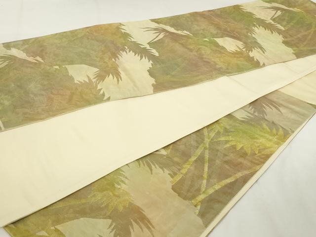 平和屋着物◎六通柄袋帯　笹竹文　金糸　正絹　逸品　AABM1502od