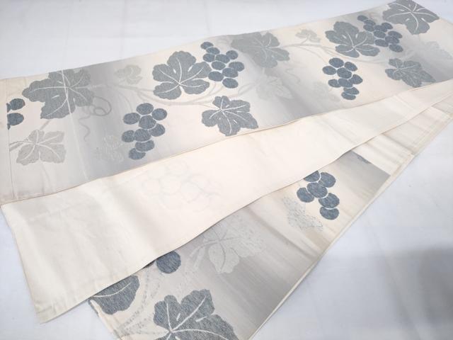 平和屋着物◎六通柄袋帯　葡萄唐草文　正絹　逸品　AABM1539od