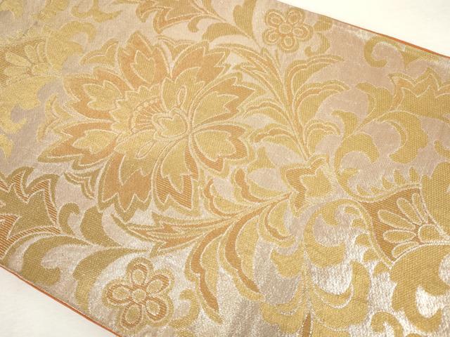 平和屋着物◎六通柄　本袋帯　草花文　金銀糸　正絹　逸品　AABM1545od