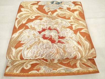 平和屋着物◎六通柄　本袋帯　唐織　更紗蔦草文　金銀糸　正絹　逸品　AABM1547od