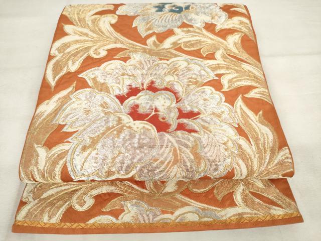 平和屋着物◎六通柄　本袋帯　唐織　更紗蔦草文　金銀糸　正絹　逸品　AABM1547od