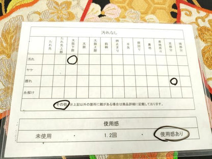 平和屋着物◎六通柄　本袋帯　唐織　扇面花文　黒地　金銀糸　正絹　逸品　AABM1551od