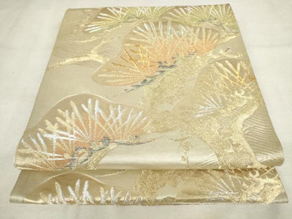 平和屋着物◎六通柄袋帯　松　金銀糸　正絹　逸品　AABM1556od