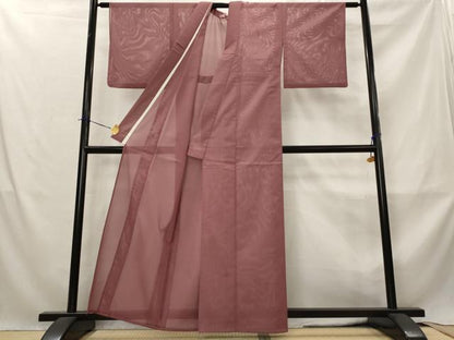 平和屋着物＊夏物　色無地　絽　浅蘇芳色　洗える着物　AABM1562st
