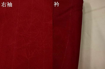 平和屋着物＊夏物　色無地　縦絽　銀杏地紋　葡萄茶色　正絹　逸品　AABM1565st