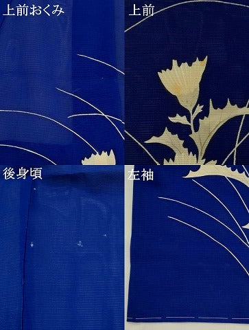 平和屋着物＊夏物　訪問着　絽　手描き　草花文　正絹　逸品　AABM1571st