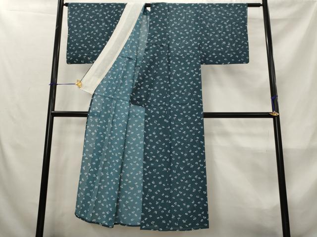 平和屋着物＊夏物　小紋　絽　草花文　正絹　逸品　AABM1578st