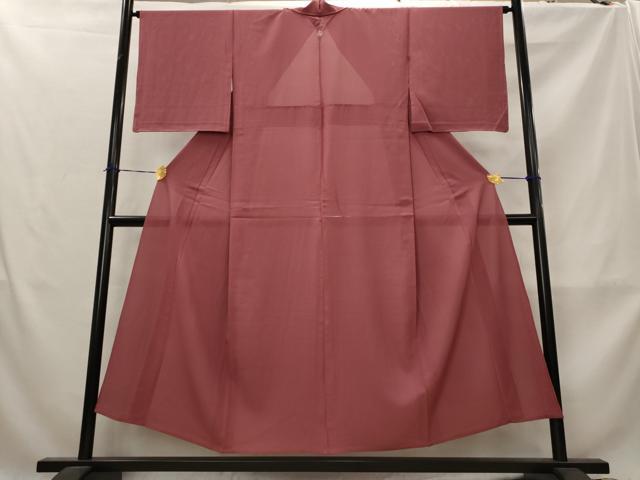 平和屋着物＊夏物　色無地　絽　葡萄茶色　正絹　逸品　AABM1580st