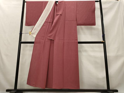 平和屋着物＊夏物　色無地　絽　葡萄茶色　正絹　逸品　AABM1580st