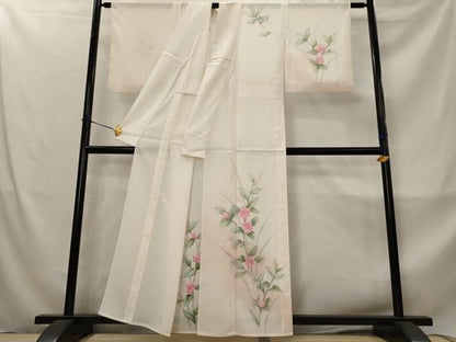 平和屋着物＊夏物　訪問着　絽　草花文　暈し染め　正絹　逸品　AABM1585st