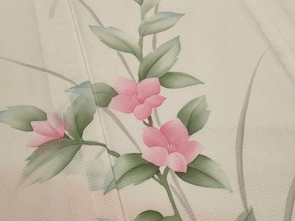 平和屋着物＊夏物　訪問着　絽　草花文　暈し染め　正絹　逸品　AABM1585st