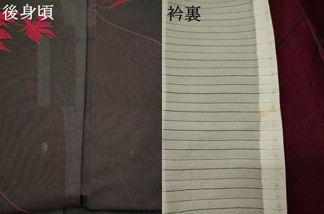平和屋着物＊夏物　小紋　紗　舞花文　黒地　正絹　逸品　AABM1588st