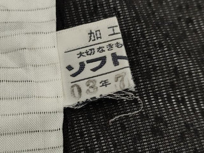 平和屋着物＊夏物　訪問着　縦絽　蔦の葉文　黒地　金彩　正絹　逸品　AABM1595st