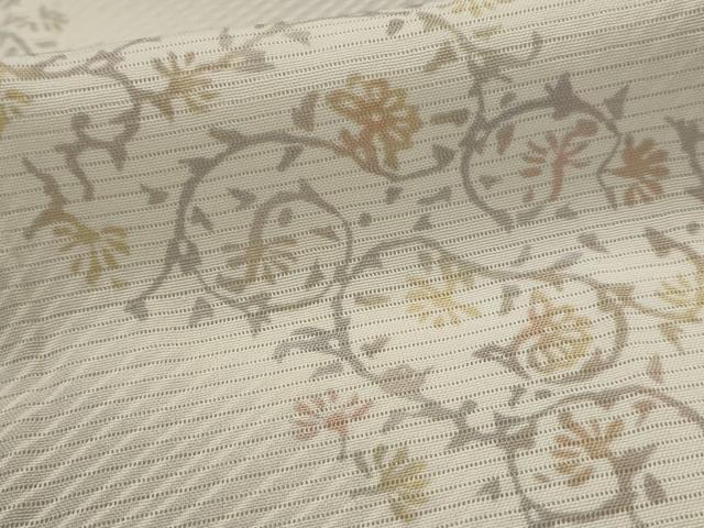 平和屋着物＊夏物　小紋　絽　斜縞更紗花文　やまと誂製　正絹　逸品　AABM1598st