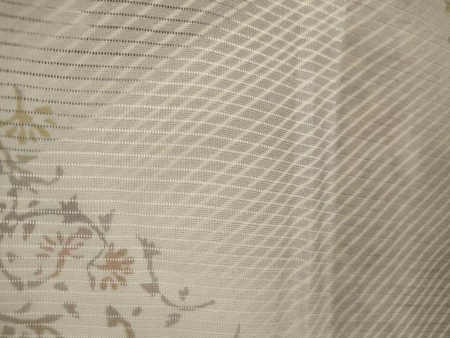 平和屋着物＊夏物　小紋　絽　斜縞更紗花文　やまと誂製　正絹　逸品　AABM1598st