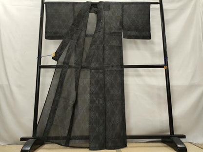 平和屋着物＊夏物　本場大島紬　夏大島　亀甲文　正絹　逸品　AABM1599st