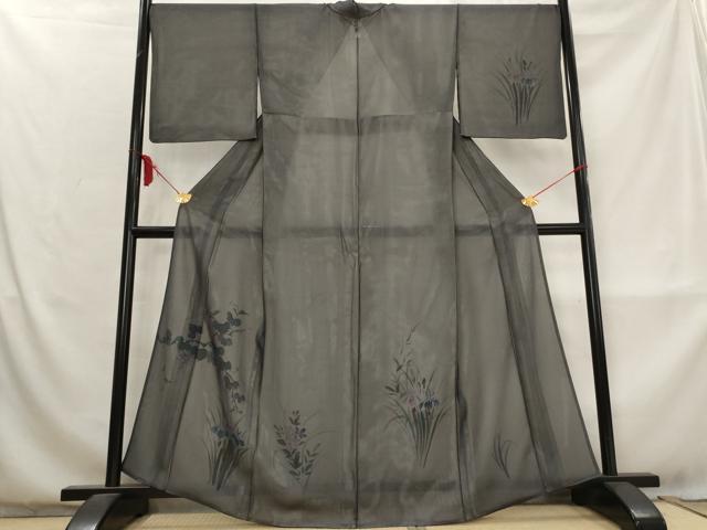 平和屋着物▽訪問着　無双　紗袷　紗×絽　葡萄蔦の葉文　金彩　正絹　逸品　AABM1764st