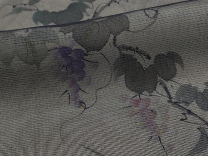 平和屋着物▽訪問着　無双　紗袷　紗×絽　葡萄蔦の葉文　金彩　正絹　逸品　AABM1764st