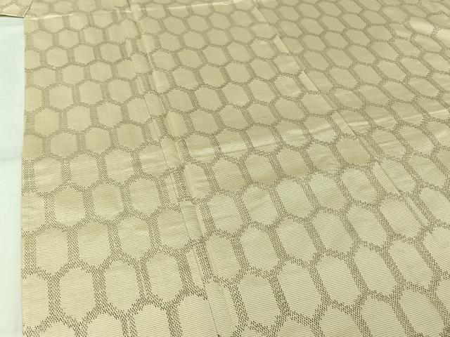 平和屋着物▽本場大島紬　単衣　亀甲文　正絹　逸品　AABM1804jh