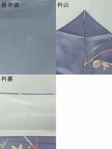 平和屋着物▽創業460年・千總　訪問着　単衣　駒刺繍　草花文　金彩　正絹　逸品　AABM1806jh