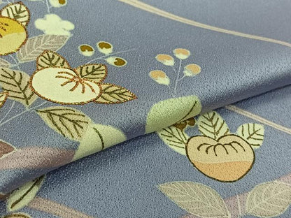 平和屋着物▽創業460年・千總　訪問着　単衣　駒刺繍　草花文　金彩　正絹　逸品　AABM1806jh