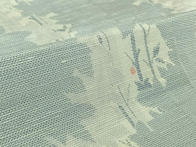 平和屋着物▽上質な紬　単衣　枝花文　正絹　逸品　AABM1812jh