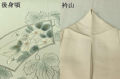 平和屋着物▽訪問着　単衣　地紙花唐草文　正絹　逸品　AABM1813jh