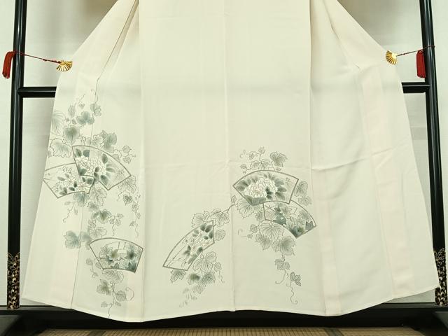 平和屋着物▽訪問着　単衣　地紙花唐草文　正絹　逸品　AABM1813jh