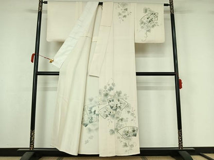 平和屋着物▽訪問着　単衣　地紙花唐草文　正絹　逸品　AABM1813jh