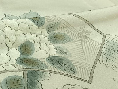 平和屋着物▽訪問着　単衣　地紙花唐草文　正絹　逸品　AABM1813jh