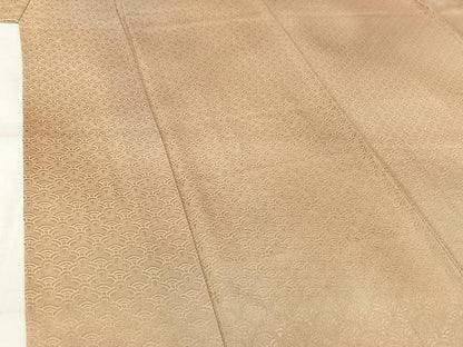 平和屋着物▽上質な小紋　単衣　霞文　暈し染め　正絹　逸品　AABM1816jh