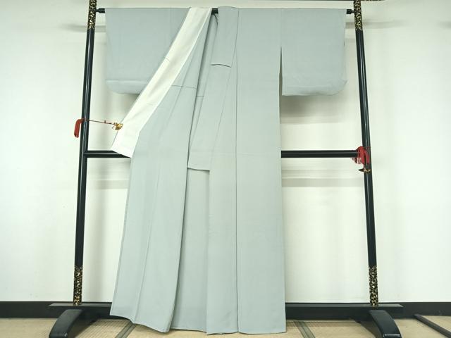 平和屋着物▽上質な色無地　単衣　水色　正絹　逸品　AABM1843jh
