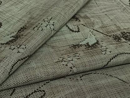 平和屋着物▽本場大島紬　単衣　9マルキ　花唐草文　正絹　逸品　AABM1862jh