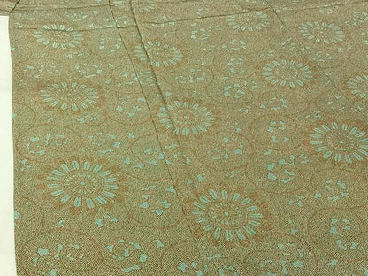 平和屋着物▽江戸小紋　単衣　花唐草文　鮫小紋柄　正絹　逸品　AABM1864jh