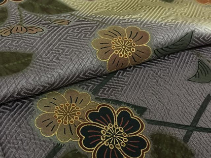 平和屋着物▽訪問着　単衣　松皮菱花文　暈し染め　金彩　正絹　逸品　AABM1866jh