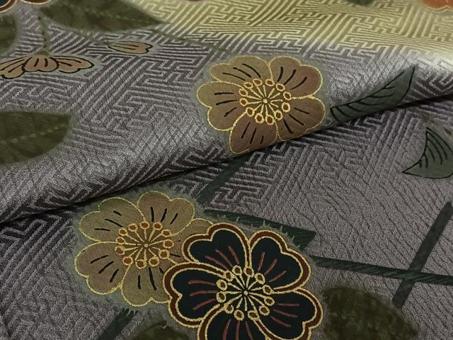平和屋着物▽訪問着　単衣　松皮菱花文　暈し染め　金彩　正絹　逸品　AABM1866jh