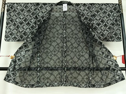 平和屋着物▽道行コート　スリーシーズン　春夏秋　塵除け　七宝文　ロング丈　AABM1890jh